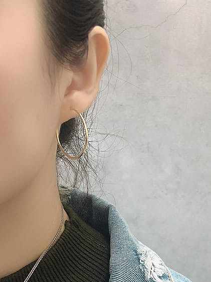 Boucles d'oreilles créoles minimalistes rondes en argent sterling 925