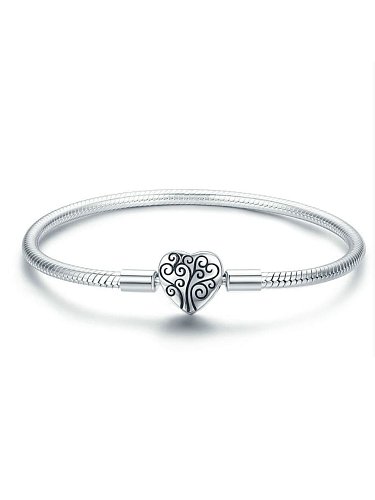 925 silver cute heart Chain Bracelet