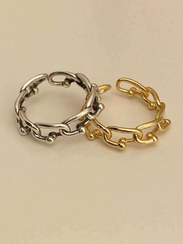 925 Sterling Silver Geometric Vintage Band Ring