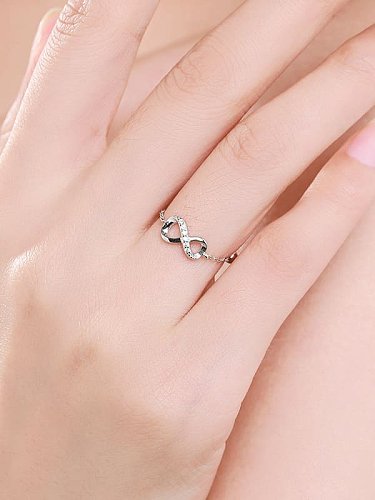 925 Sterling Silver Cubic Zirconia Water Drop Dainty Band Ring