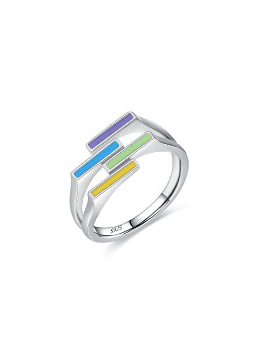 Bague en argent sterling 925 avec opale synthétique et goutte d'eau