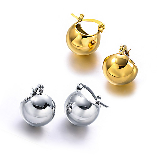 Simple Ball Stainless Steel Drop Earrings