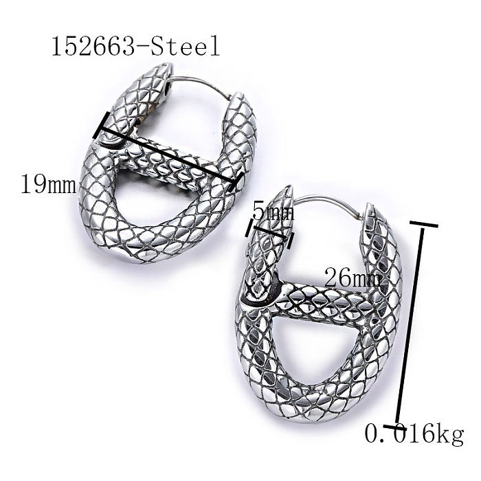 Pig Nose Texture Stainless Steel Earring Clasp