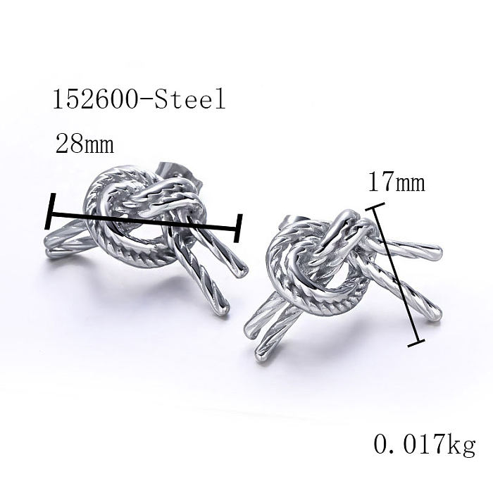Braided Knots Stainless Steel Stud Earrings
