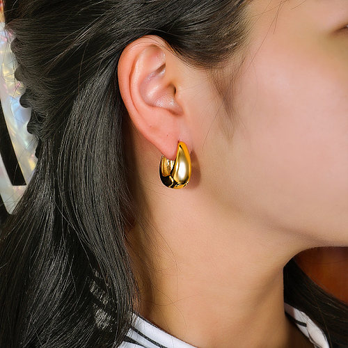 Boucle d'oreille simple en acier inoxydable pour femme