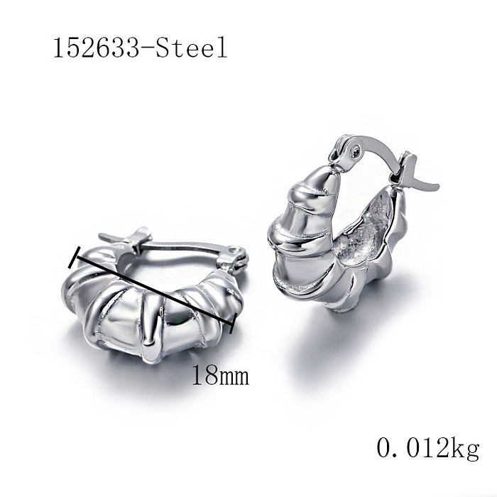 Texture Stainless Steel Clasp Earrings