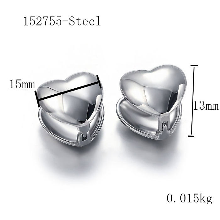 Double Side Heart Earring Clasp Stainless Steel
