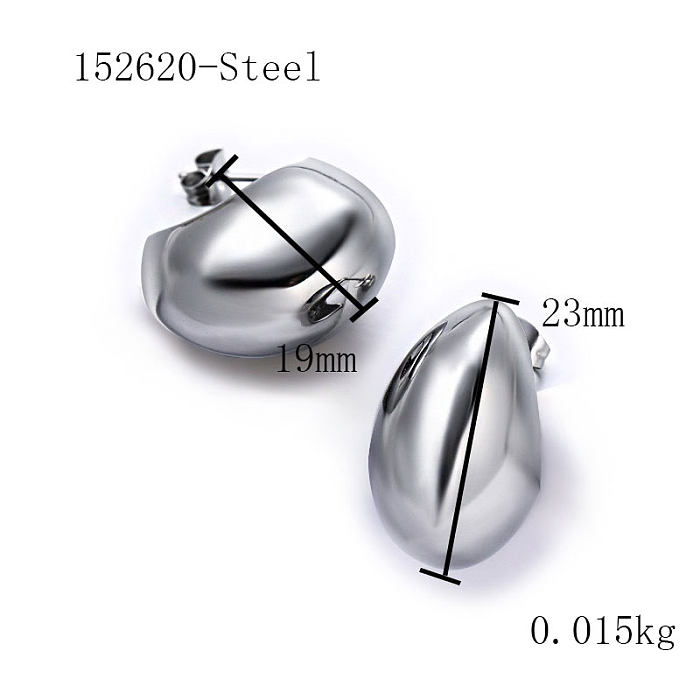Stainless Steel Bean Earrings