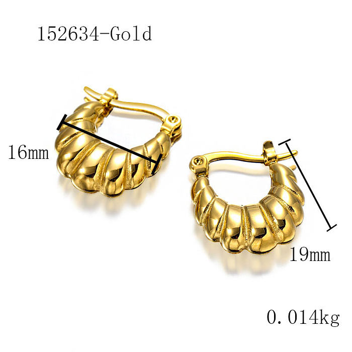 Texture Stainless Steel Clasp Earrings