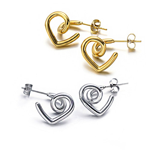 Twisted Heart Stainless Steel Earrings