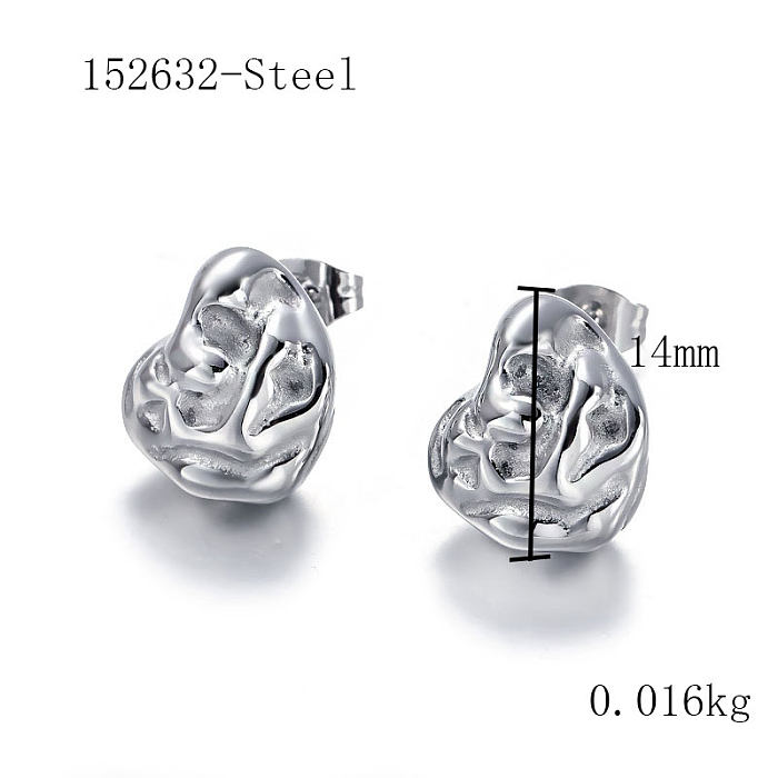 Rock Stainless Steel Stud Earrings
