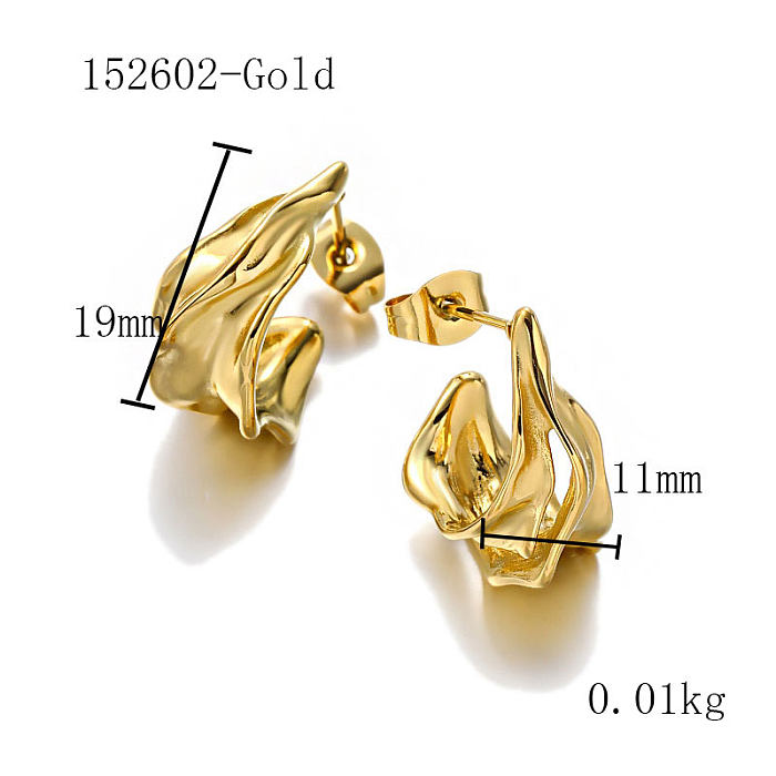 Texturierte Ohrringe aus Edelstahl mit flüssigem Metall