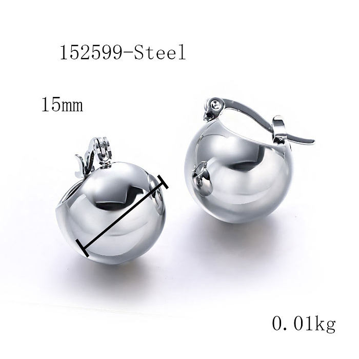 Simple Ball Stainless Steel Drop Earrings