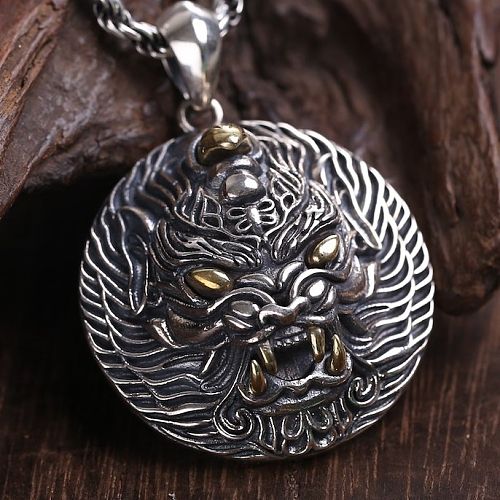 Wholesales China Silver Jewelry Men’s Loong Skull Pendant