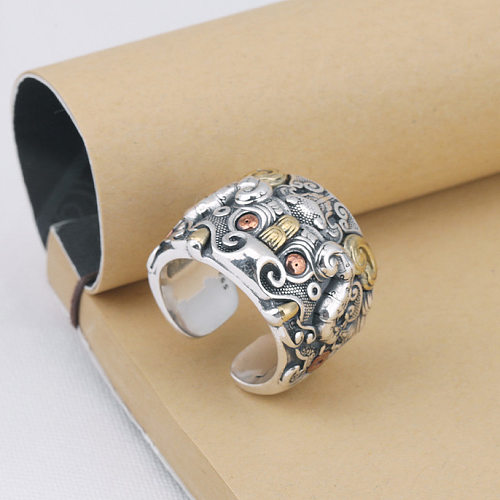 Wholesales Men’s Silver Jewelry Dancing Lion Skull Ring