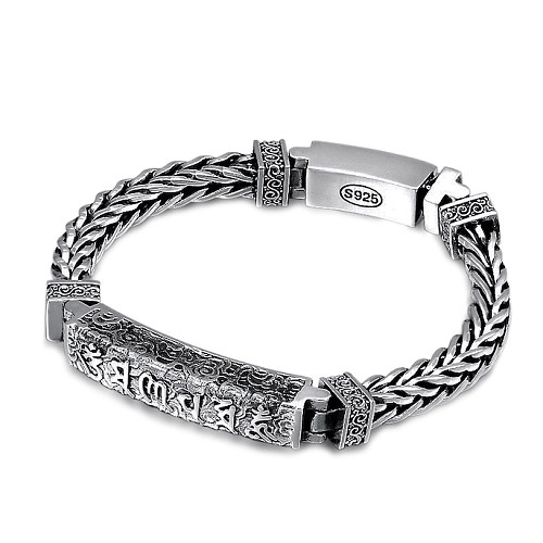 Wholesales 925 Silver Jewelry Square Chains Bracelet