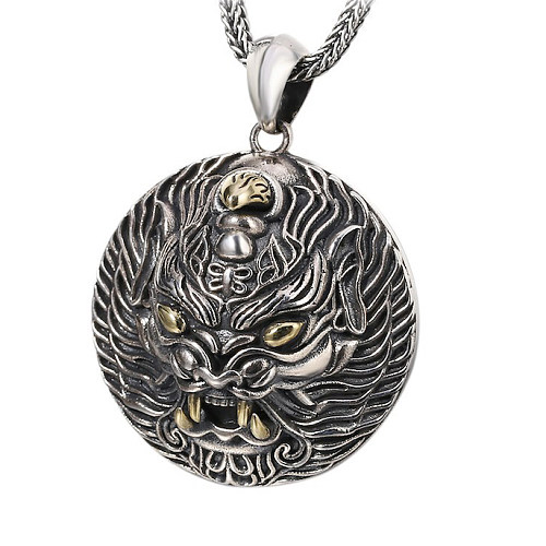 Wholesales China Silver Jewelry Men’s Loong Skull Pendant