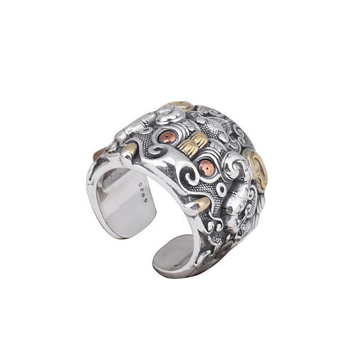 Wholesales Men’s Silver Jewelry Dancing Lion Skull Ring