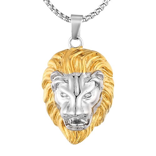 316l Stainless Steel Jewelry Men’s Lion Head Pendant