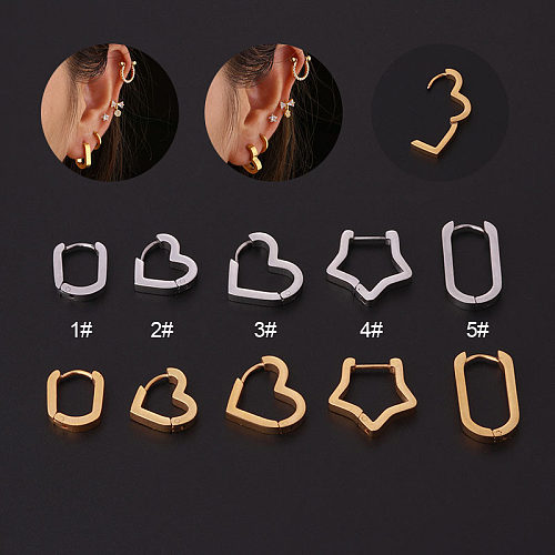 Simple Style Round Stainless Steel Plating Nose Ring 1 Piece