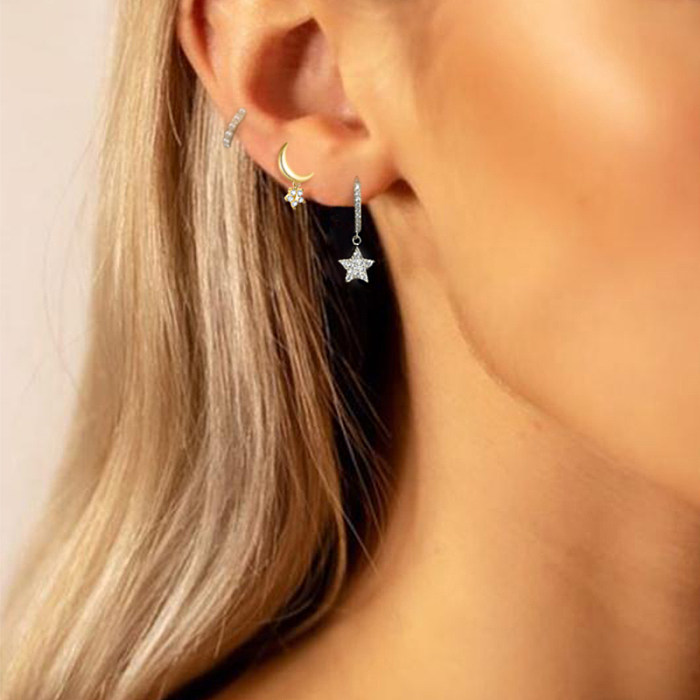 Sterling Silver Pearls Hoop Earrings