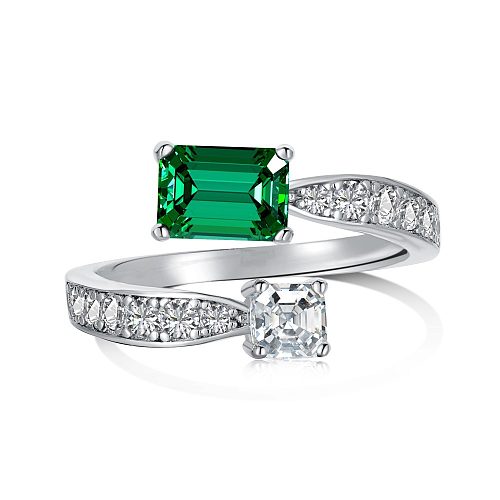 Spiral Emerald Zirconia Toe Ring