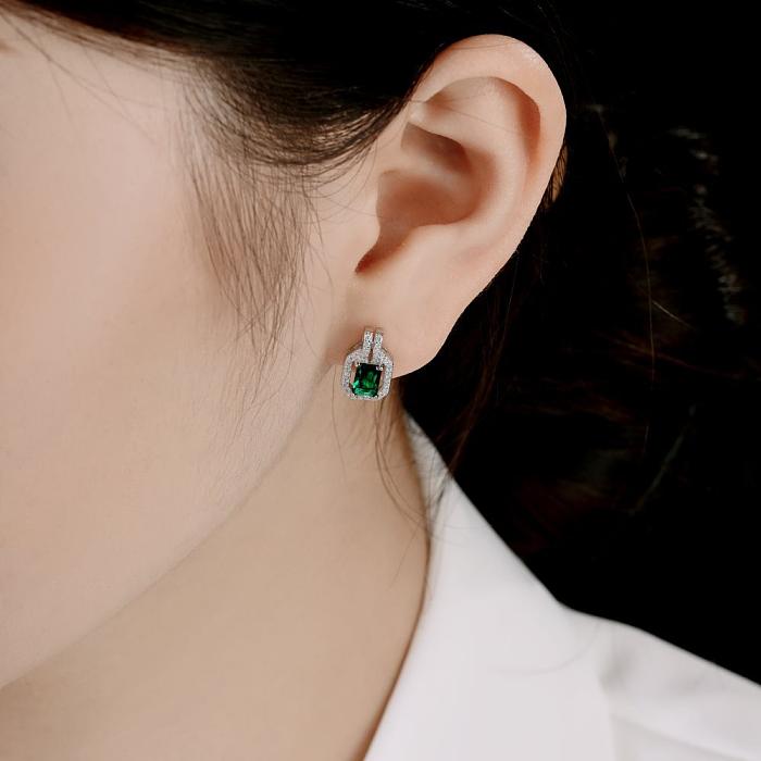 Luxury Rectangle Zirconia Stud Earring