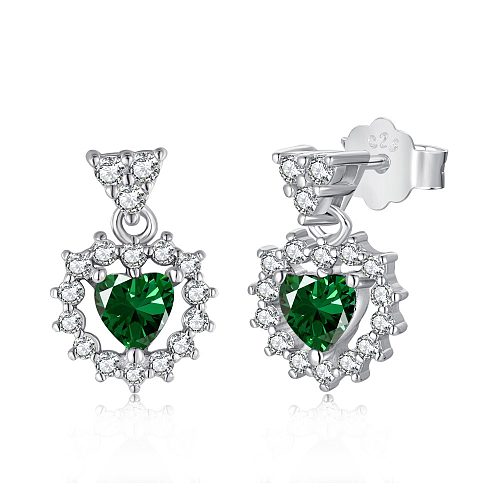 Vintage Zirconia Heart Stud Earring