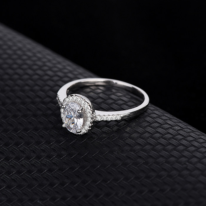 Silver Cubic Zirconia Solitaire Ring