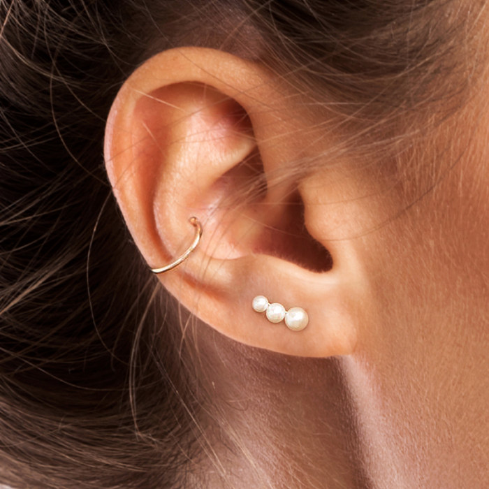 Pearls Silver Sterling Stud Earring