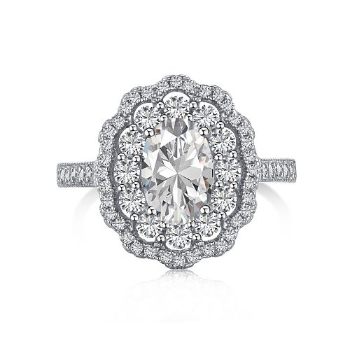 Sterling Silver Vintage Zirconia Solitaire Rings