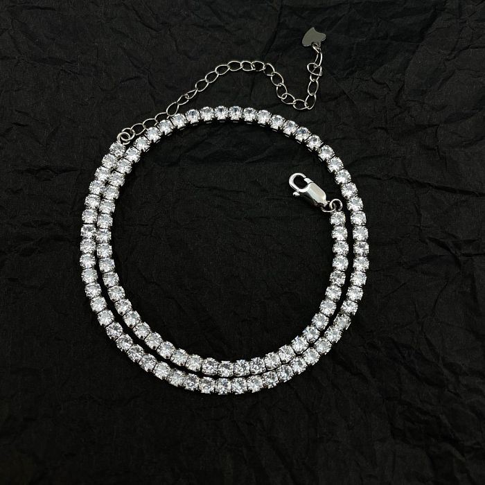 Sterling Silver //mm Zirconia Tennis Necklace