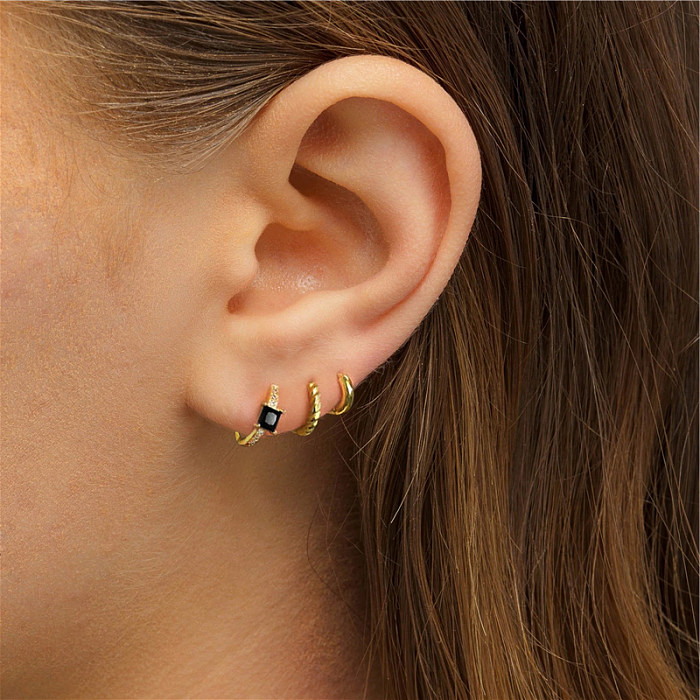 mm Silver Cubic Zirconia Hoop Earring