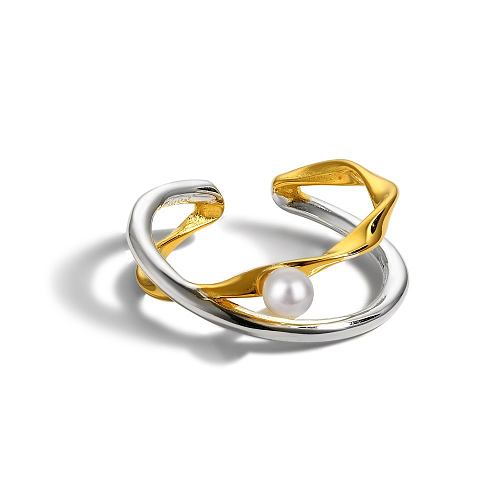 Stylish Twisted Lines Pearl Toe Ring
