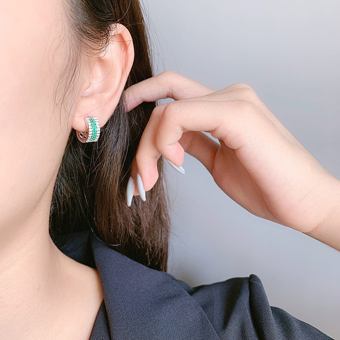 Luxury Zirconia Hollowout Hoop Earrings