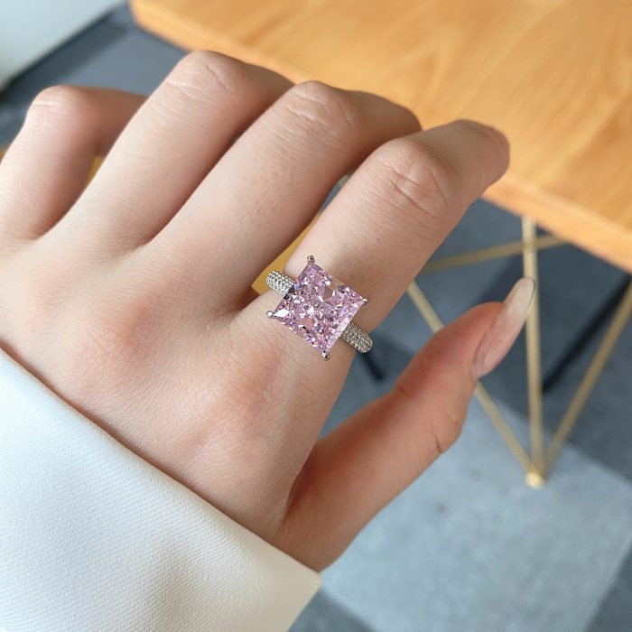 Princess Inspired Pink Zirconia Solitaire Ring