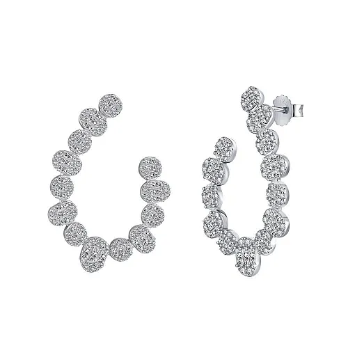 Shiny U Shape Zirconia Stud Earring