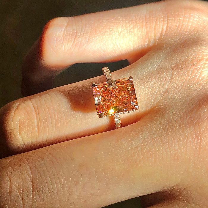 Sterling Silver A Zirconia Solitaire Ring