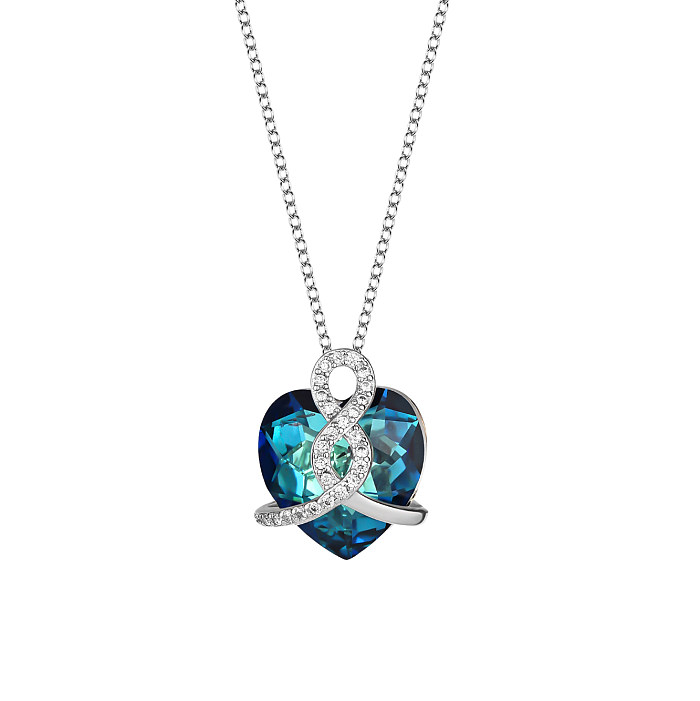Austrian Crystals Love Heart Cubic Zirconia Infinity Necklace