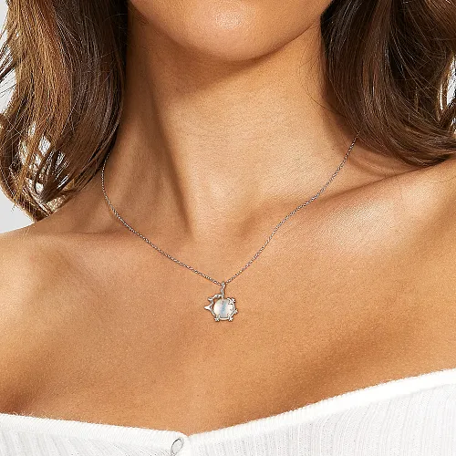Sterling Silver Crystal Christmas Snowball Pendants