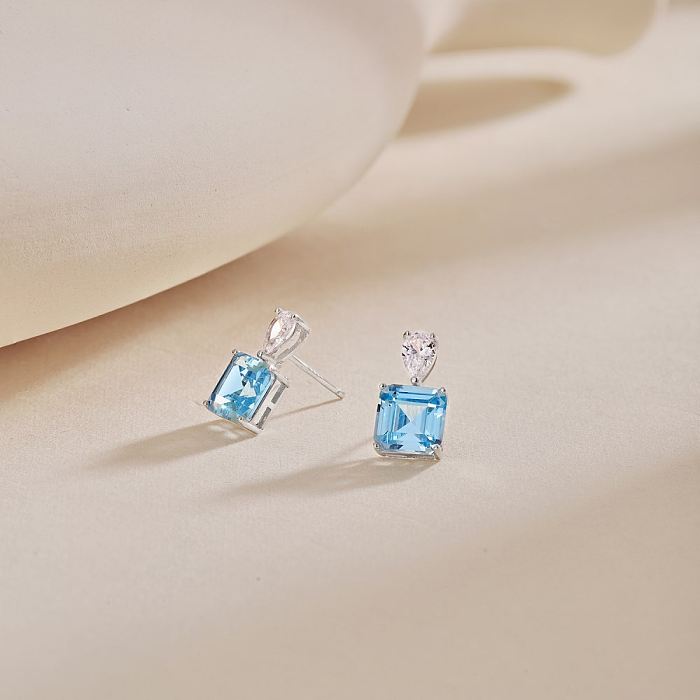 Luxury Zirconia Square Stud Earring