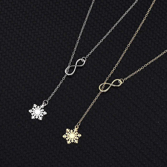 Snowflake Infinity Pendant Necklace