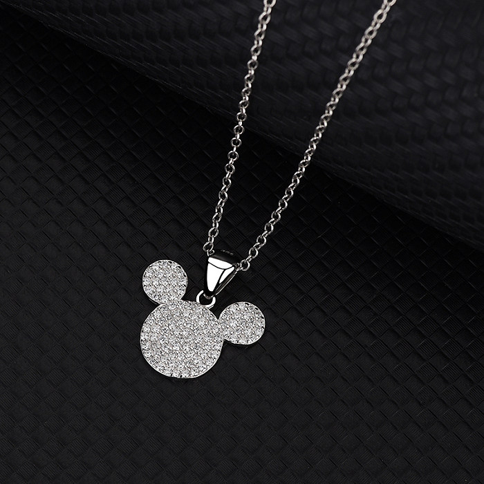 Cubic Zirconia Mickey Pendant Necklace