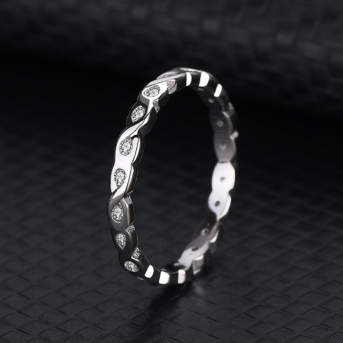 Silver Cubic Zirconia Band Ring
