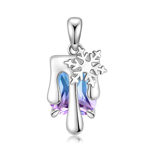 Pendentifs flocon de neige en cristal en argent sterling