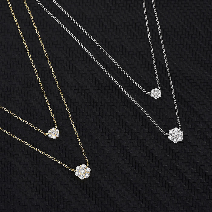 Sterling Silver Layered Flowers Necklaces