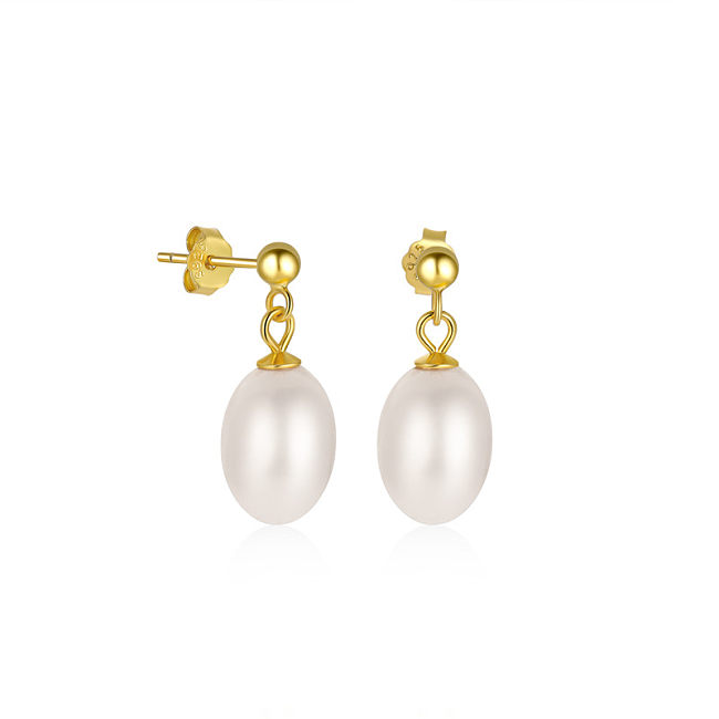 Sterling Silver Pearl Stud Earrings