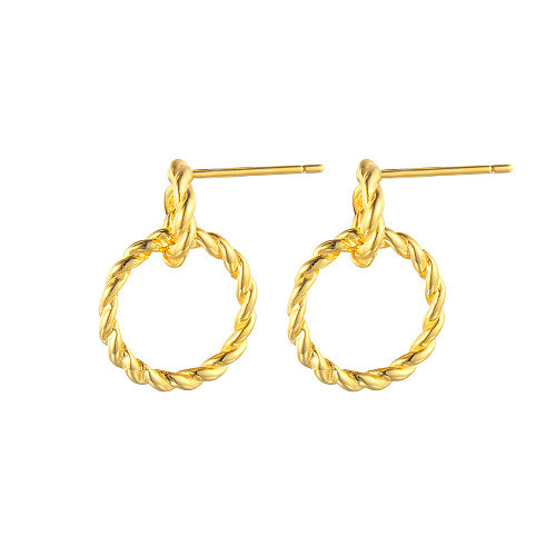 Knited Double Circles Stud Earring