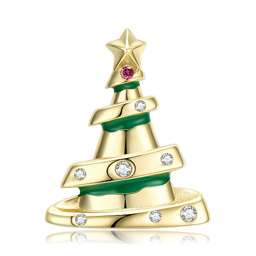 Sterling Silver Zirconia Christmas Tree Pendants
