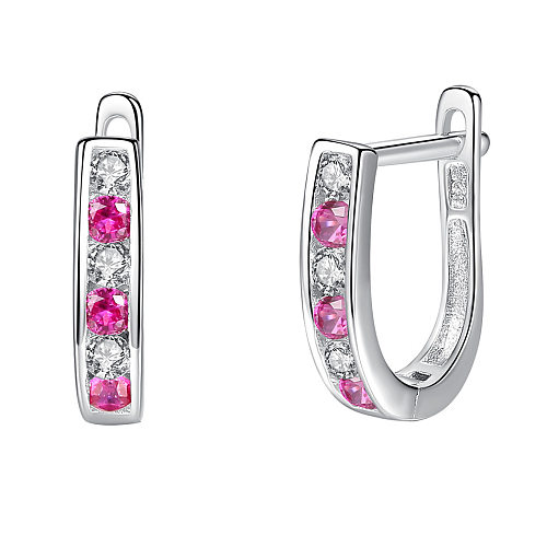 Boucles d'oreilles créoles en argent sterling et zircone